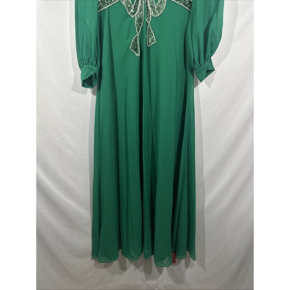 NWT $1095 Sachin & Babi [‎ 8 ] Ramsey Long Sleeve V Neck Bow Gown Green S1818 - Picture 10 of 16